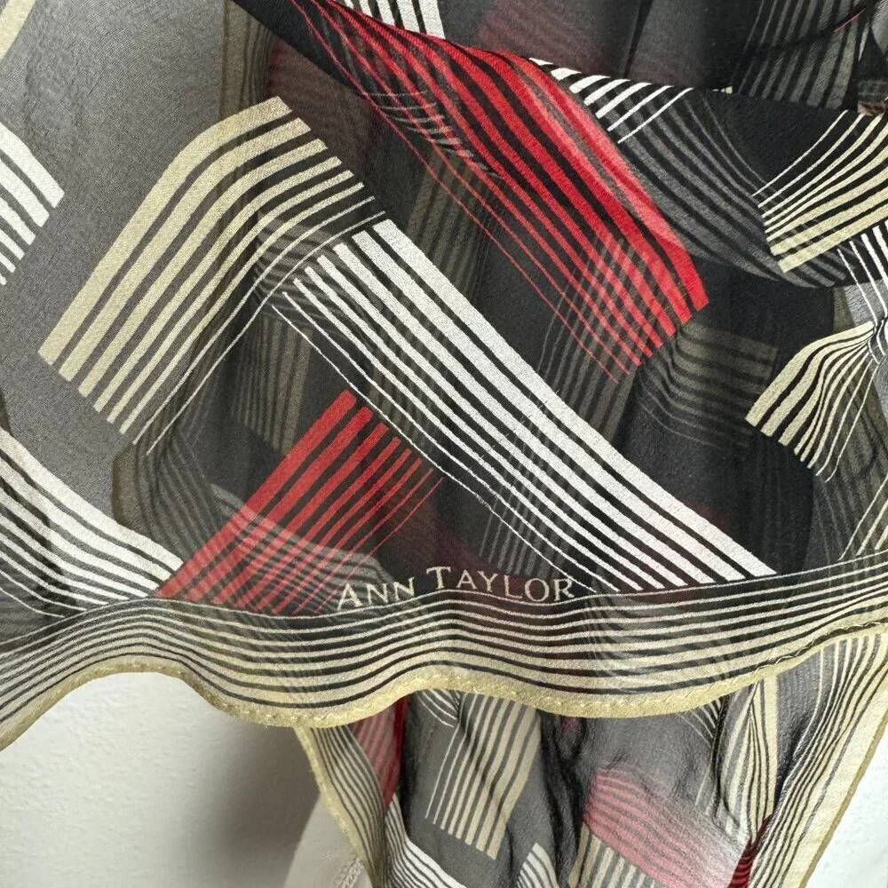 Vintage Ann Taylor Silk Tie - Scarf  Geometric